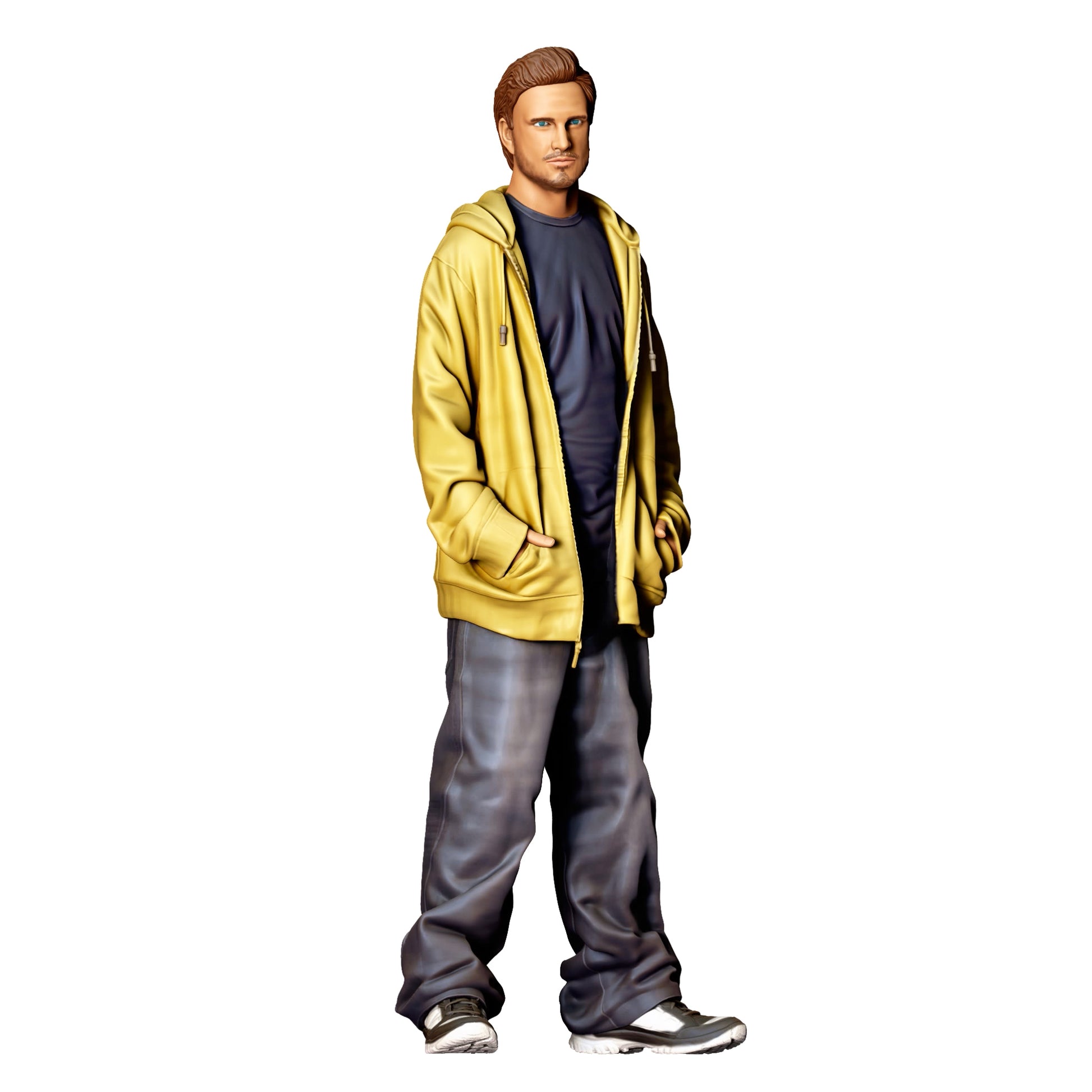 3DP Miniatures 1: Stehende Figur: Mann mit Kapuzenjacke & T-Shirt (Ref. Nr. 510)