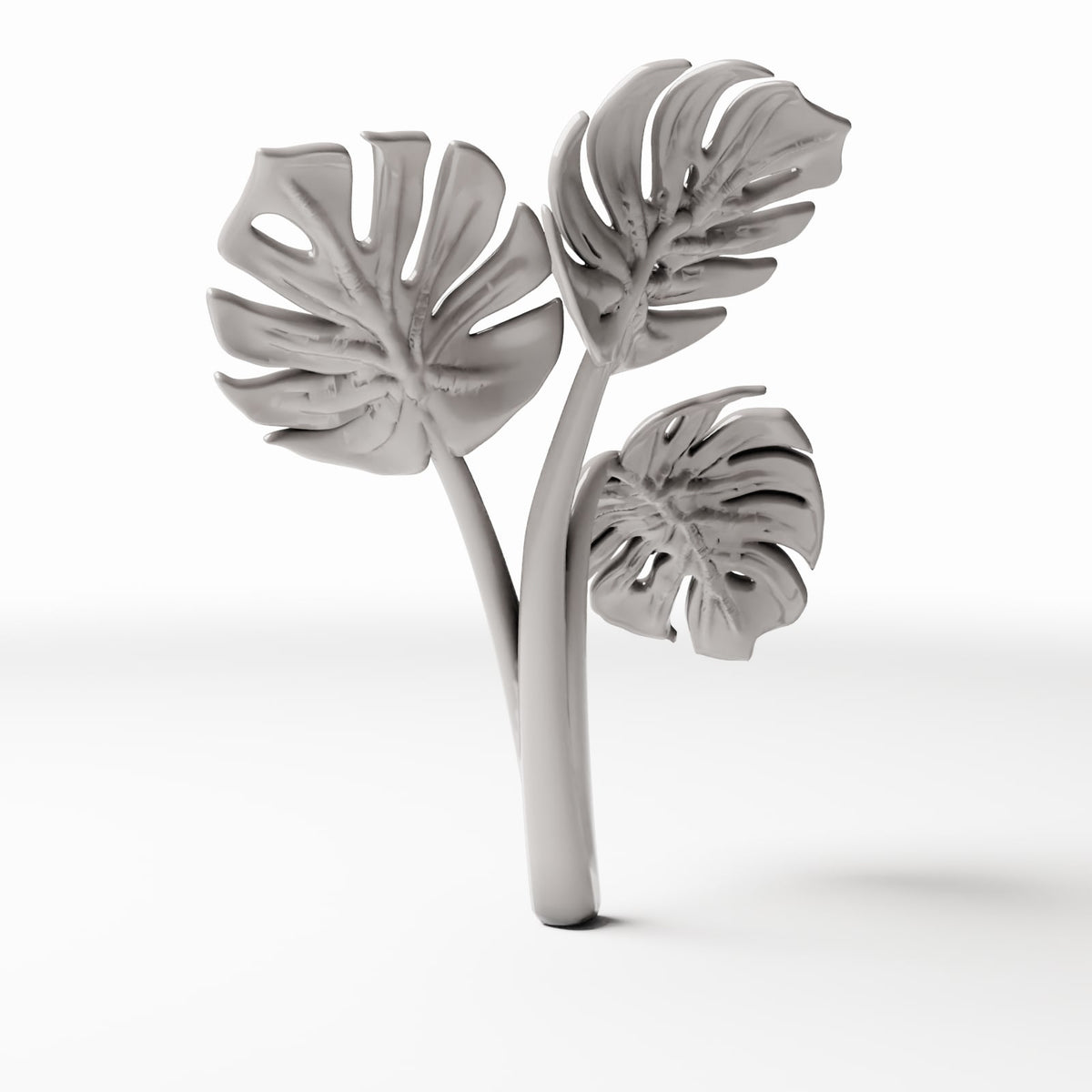 Diorama Modellbau Produktfoto 3: Diorama Pflanzen: Monstera mit drei Blättern (Ref. 481D)