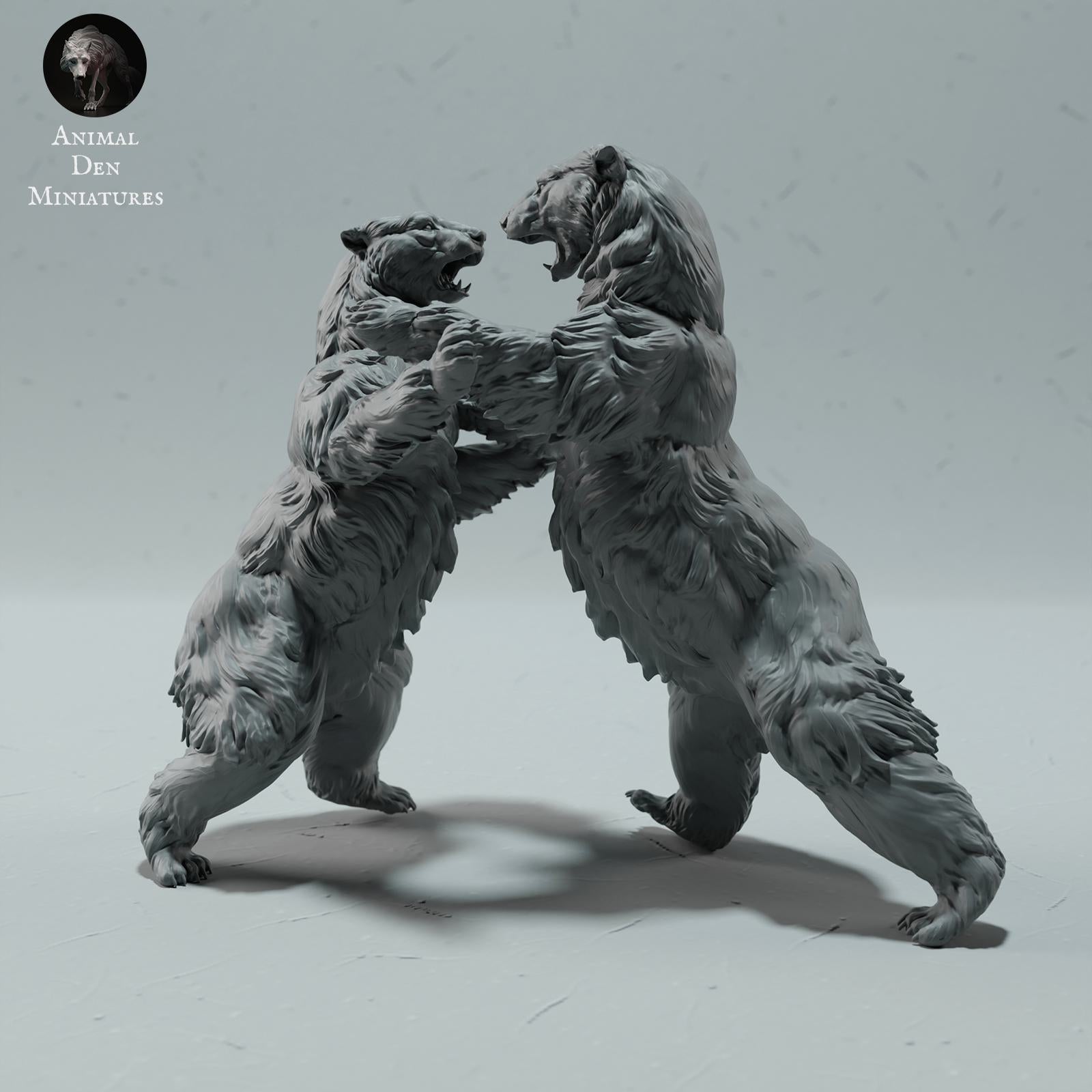 Produktfoto Tier Figur Diorama, Modellbau: 0: Wildtier Figur: kämpfende Eisbären – Polar Bear Duo (Ref 01_01_25)
