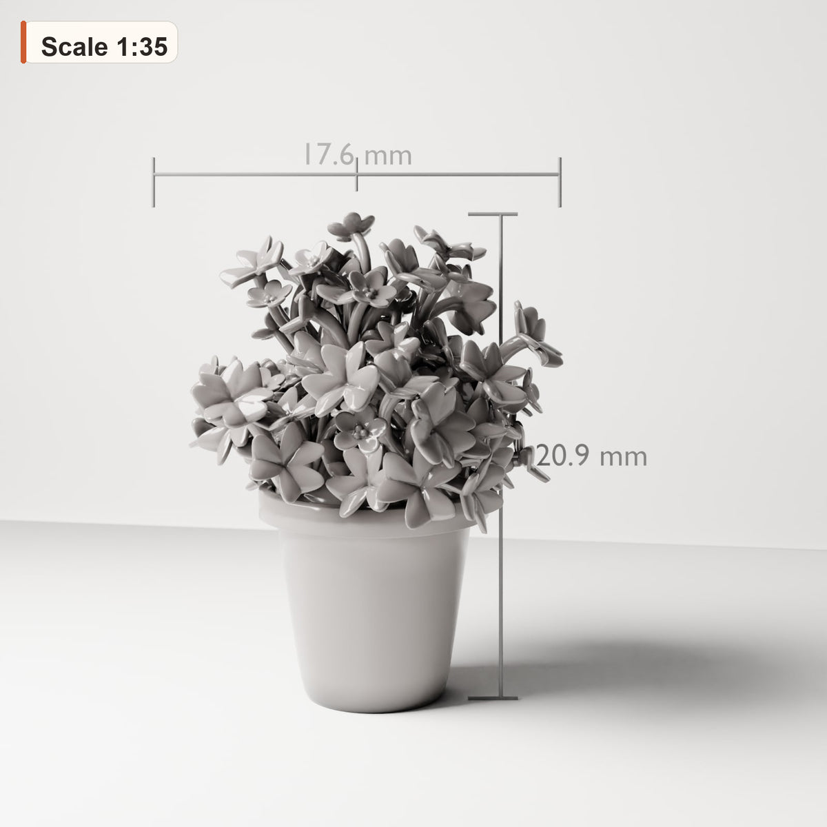Diorama Modellbau Produktfoto 0: Diorama Pflanze: Oxalis-Klee im Blumentopf (Ref. 58D)