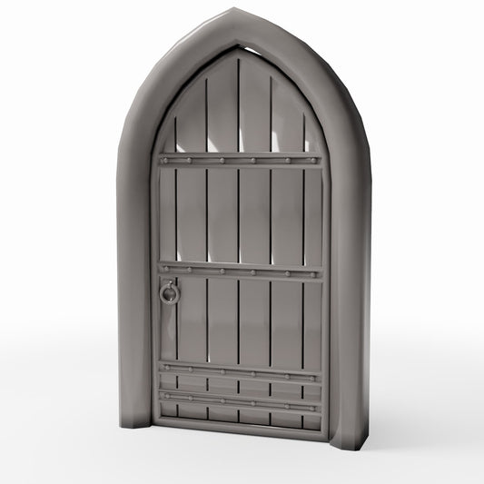 Foto de producto de diorama y modelismo 0: Edificio para diorama: puerta de iglesia gótica con aldaba (Ref. 658D)