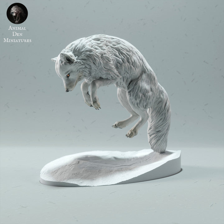 Foto de producto, figura de animal Animal Den Miniatures 0: Figura de animal polar: zorro ártico - saltando (22_12_17)