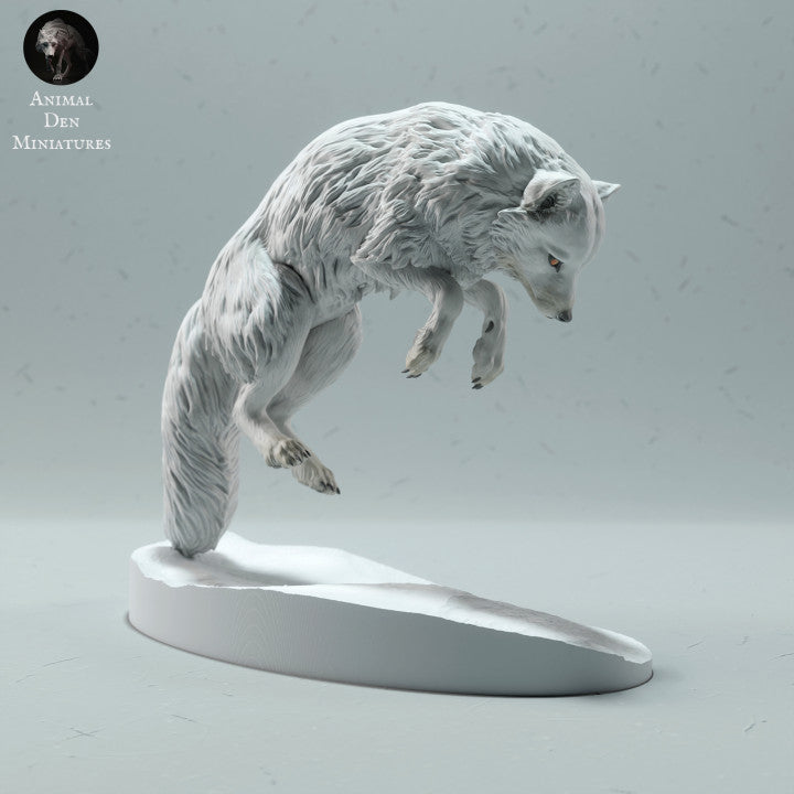 Foto de producto de figura animal Animal Den Miniatures 1: figura animal polar: zorro ártico saltando (22_12_17)