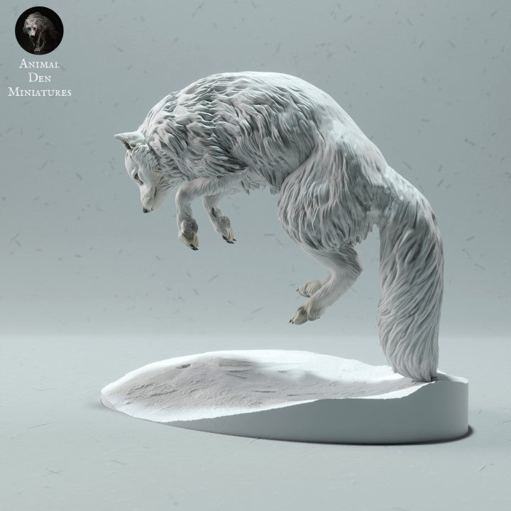 Foto de producto de figura animal Animal Den Miniatures 3: Figura animal polar: zorro polar saltando (22_12_17)