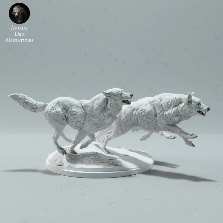 Foto de producto de figura animal Animal Den Miniatures 2: Figura animal del Ártico: lobos polares - caminando (23_01_12)