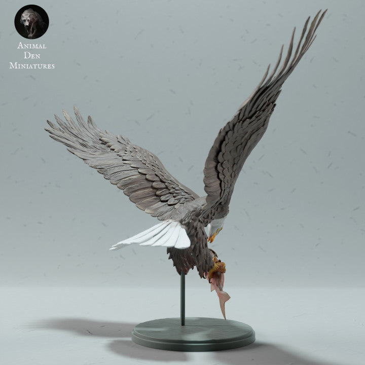 Foto de producto de figura animal Animal Den Miniatures 1: Figura de animal salvaje: águila calva - comiendo un salmón (23_01_14)