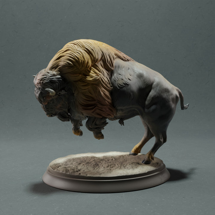 Foto de producto de figura animal Animal Den Miniatures 0: figura de animal salvaje: bisonte americano atacando (22_10_14)