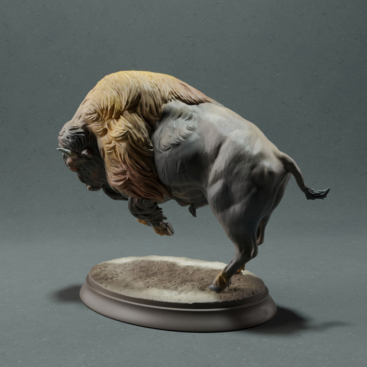 Foto de producto de figura animal Animal Den Miniatures 2: figura de animal salvaje: bisonte americano atacando (22_10_14)
