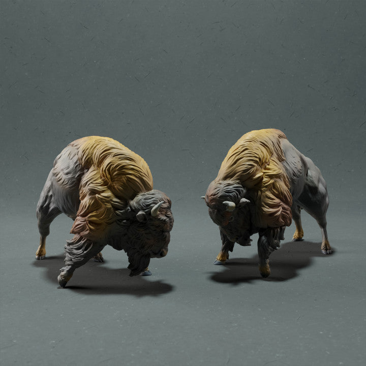 Foto del producto de figura animal Animal Den Miniatures 0: Figura de animal salvaje: bisonte americano - luchando (22_10_13)