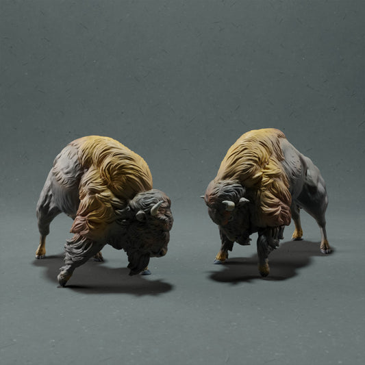 Foto del producto de figura animal Animal Den Miniatures 0: Figura de animal salvaje: bisonte americano - luchando (22_10_13)