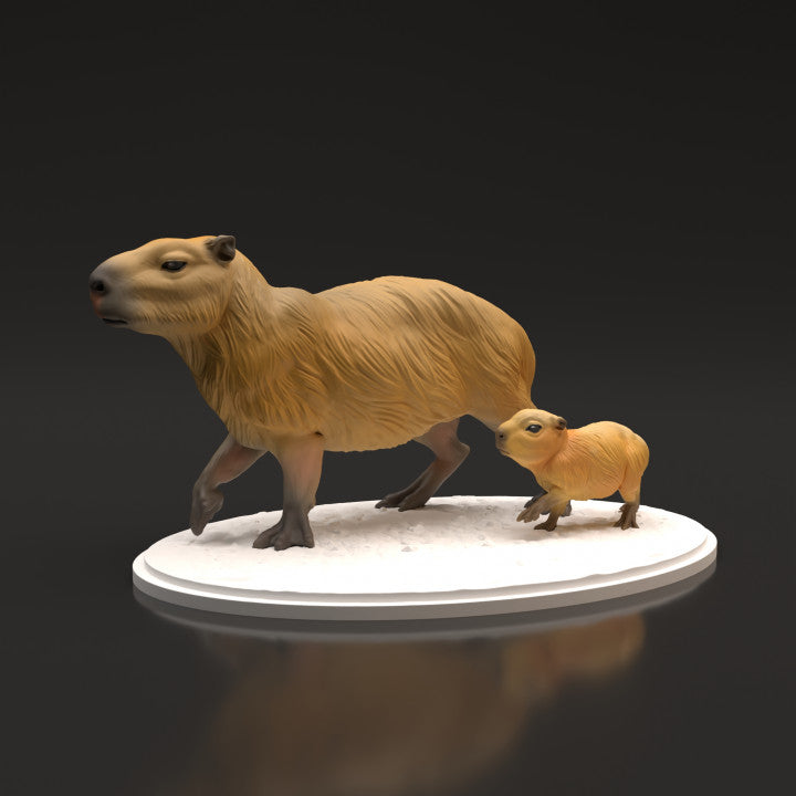 Foto de producto de figura de animal Animal Den Miniatures 0: Figura de animal salvaje: capibaras (22_06_05)