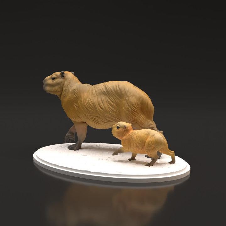Foto de producto de figura animal Animal Den Miniatures 1: Figura de animal salvaje: capibaras (22_06_05)