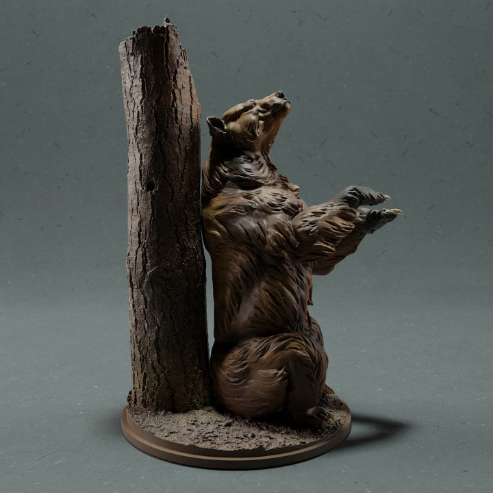 Foto de producto de figura animal Animal Den Miniatures 3: figura de animal salvaje: oso grizzly rascándose (22_10_11)