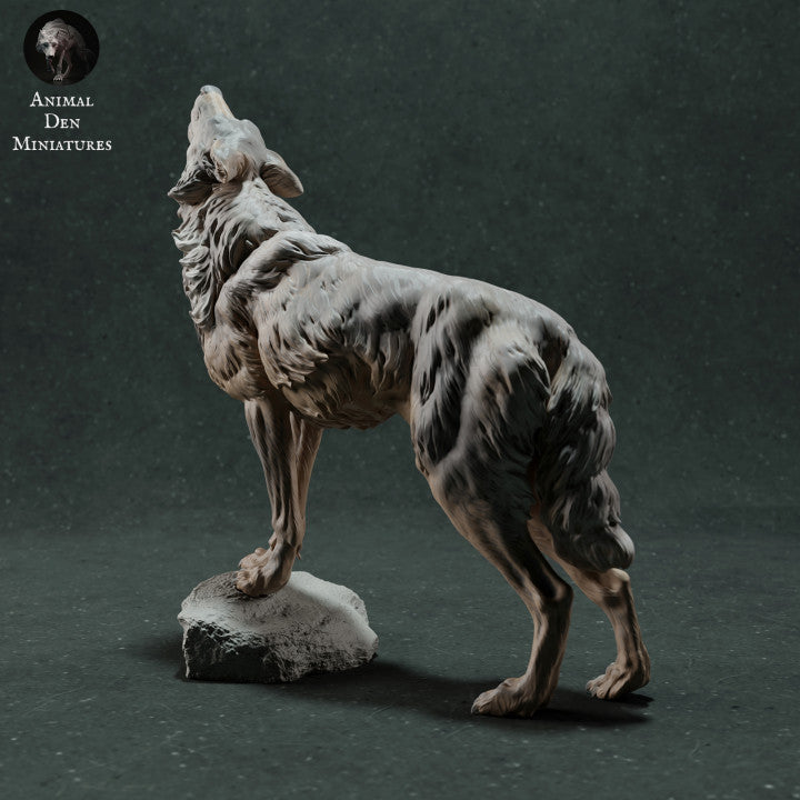 Foto de producto, figura de animal Animal Den Miniatures 2: figura de animal salvaje: lobo ibérico - aullando (22_11_12)
