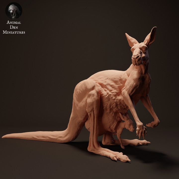 Foto de producto de figura animal Animal Den Miniatures 0: Figura de animal salvaje: hembra de canguro rojo, de pie (23_04_06)