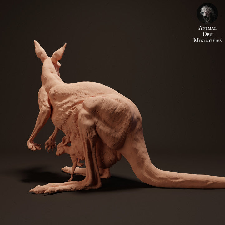 Foto de producto de figura animal Animal Den Miniatures 1: Figura de animal salvaje: hembra de canguro rojo gigante, de pie (23_04_06)