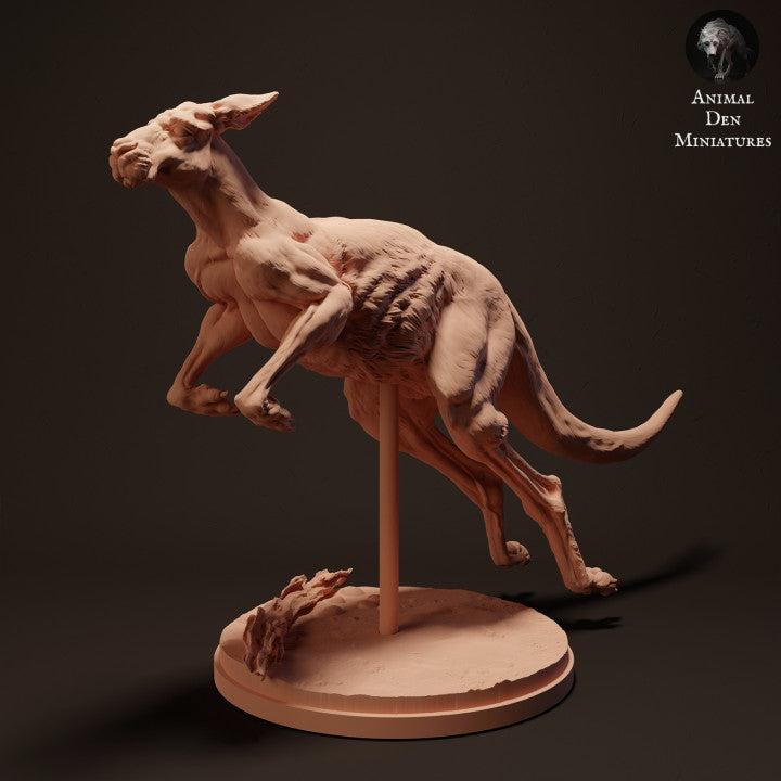 Foto de producto de figura de animal Animal Den Miniatures 0: Figura de animal salvaje: canguro rojo gigante Jack - saltando (23_04_04)