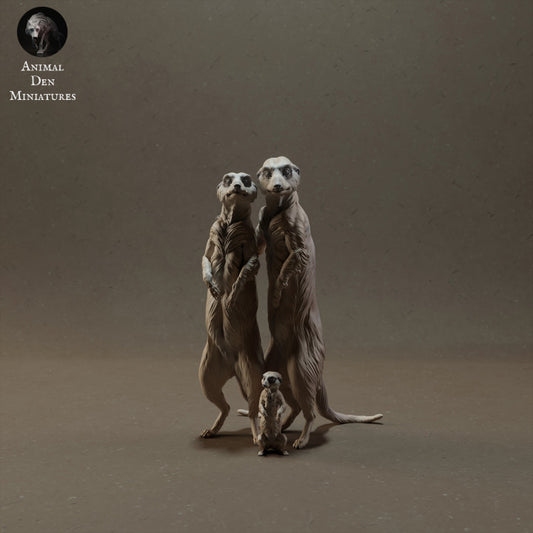 Foto de producto de figura de animal Animal Den Miniatures 0: Figuras de animales salvajes: familia de suricatas (23_03_08)