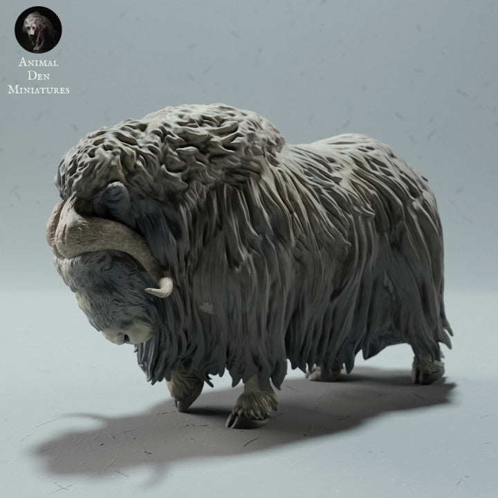 Foto de producto de figura animal Animal Den Miniatures 0: Figura de animal salvaje: buey almizclero (22_12_14)