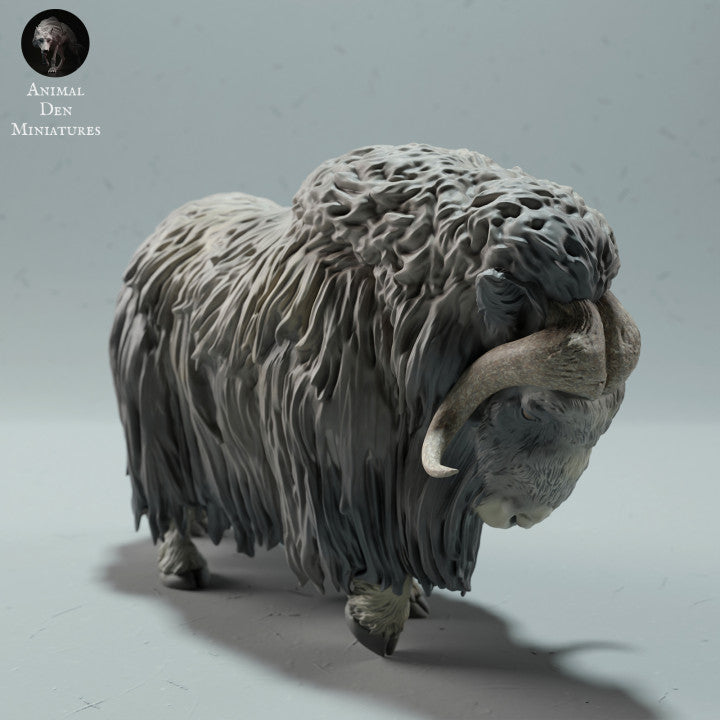 Foto de producto de figura de animal Animal Den Miniatures 1: Figura de animal salvaje: buey almizclero (22_12_14)