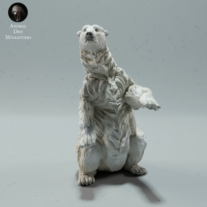 Foto de producto de figura de animal Animal Den Miniatures 0: Figura de animal ártico: oso polar sentado (23_01_15)