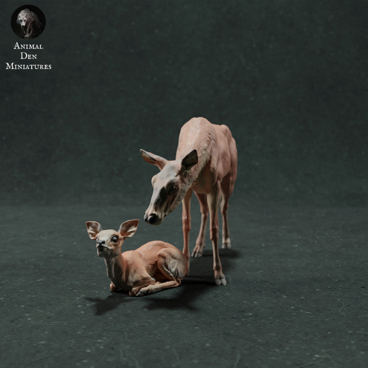 Foto de producto de figura animal Animal Den Miniatures 0: Figura de animal salvaje: cierva con cría (22_11_10)