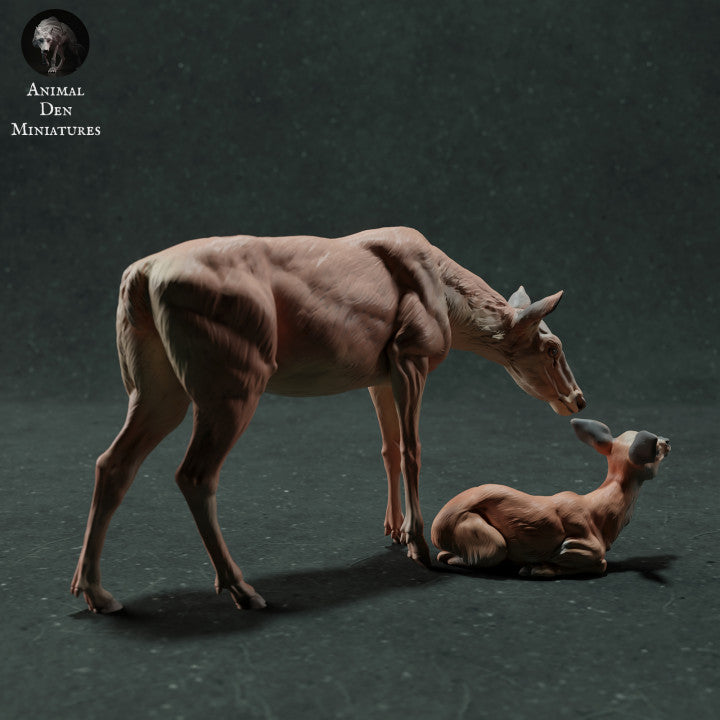 Foto de producto de figura animal Animal Den Miniatures 1: figura de animal salvaje: cierva con cría (22_11_10)