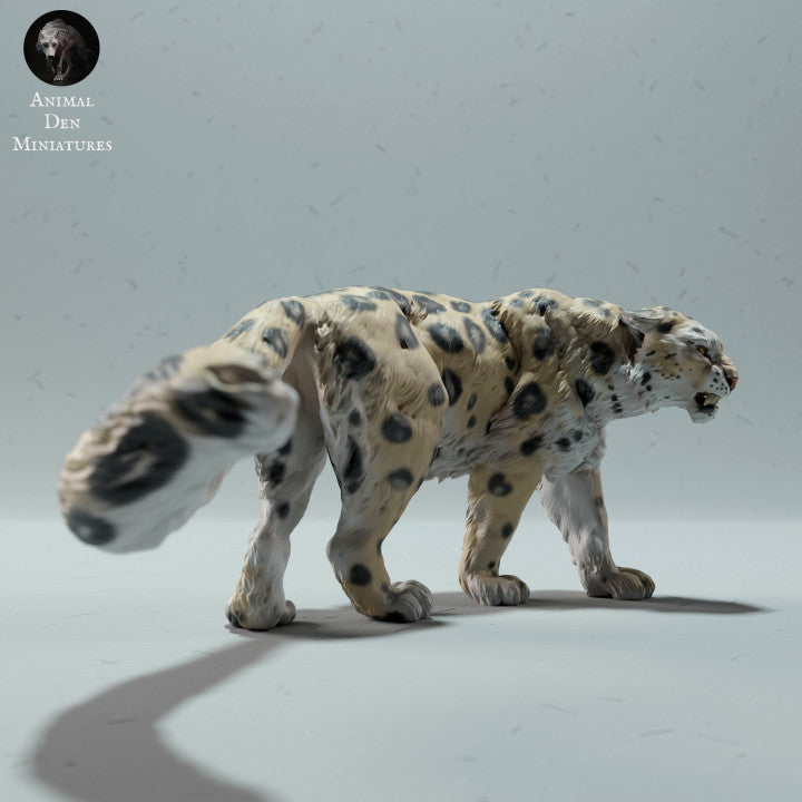 Foto de producto de figura animal Animal Den Miniatures 1: Figura de animal salvaje: leopardo de las nieves - enfadado (22_12_12)