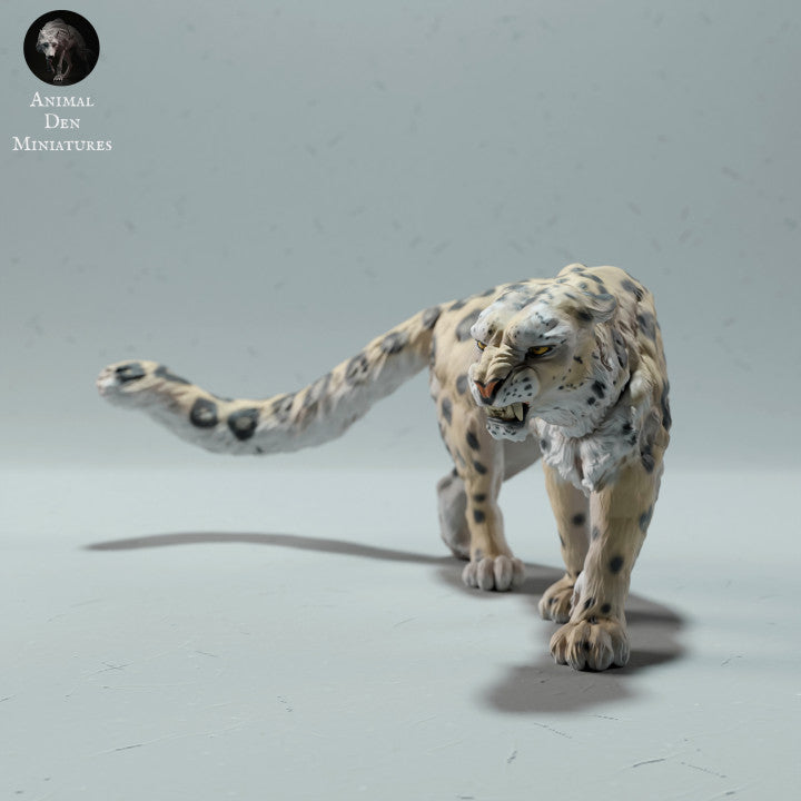 Foto de producto de figura animal Animal Den Miniatures 3: Figura de animal salvaje: leopardo de las nieves - enfadado (22_12_12)