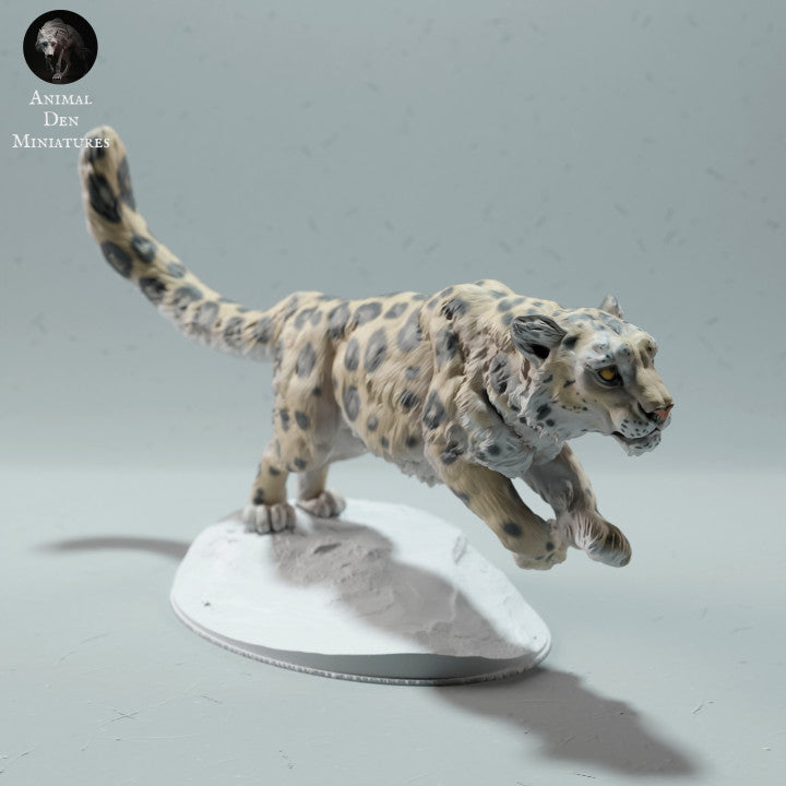 Foto de producto de figura animal Animal Den Miniatures 1: Figura de animal salvaje: leopardo de las nieves - caminando (22_12_11)