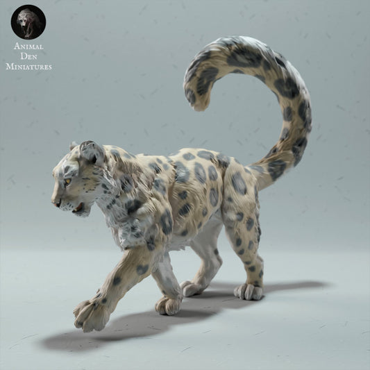 Foto de producto de figura animal Animal Den Miniatures 0: Figura de animal salvaje: leopardo de las nieves (22_12_13)