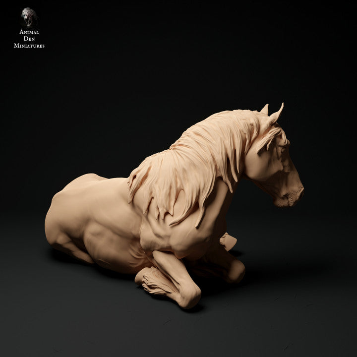 Foto del producto Figura de animal Diorama, Modelismo: 0: Figura de animal de granja: caballo acostado, yegua - Suffolk Punch