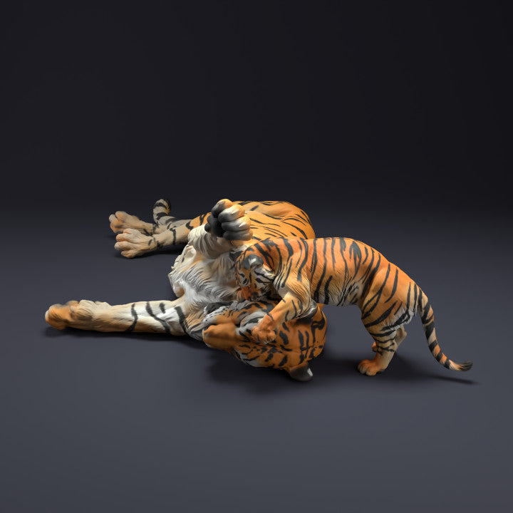 Foto de producto de figura de animal Animal Den Miniatures 2: Figura de animal salvaje: tigre de Bengala con cría (22_08_11)