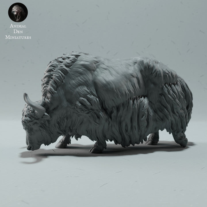 Foto de producto de figura de animal Animal Den Miniatures 4: Figura de animal salvaje: yak salvaje del Himalaya - pastando (23_01_10)
