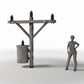 Foto de producto de diorama y modelismo 1: Infraestructura para dioramas: poste de hormigón con transformador (Ref. 909D)