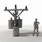 Foto de producto de diorama y modelismo 1: Infraestructura para dioramas: poste eléctrico de hormigón con tres transformadores (Ref. 910D)