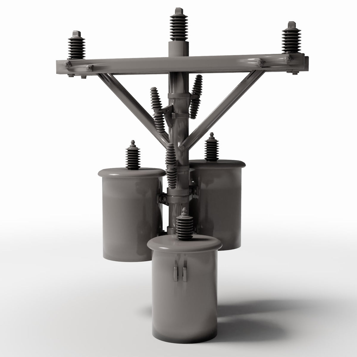 Foto de producto de diorama y modelismo 0: Infraestructura para dioramas: poste eléctrico de hormigón con tres transformadores (Ref. 910D)