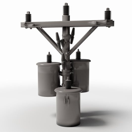 Foto de producto de diorama y modelismo 0: Infraestructura para dioramas: poste eléctrico de hormigón con tres transformadores (Ref. 910D)