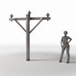 Foto de producto de diorama y modelismo 1: Infraestructura para dioramas: poste eléctrico de hormigón con 3 aisladores (Ref. 921D)