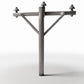 Foto de producto de diorama y modelismo 0: Infraestructura para dioramas: poste eléctrico de hormigón con 3 aisladores (Ref. 921D)