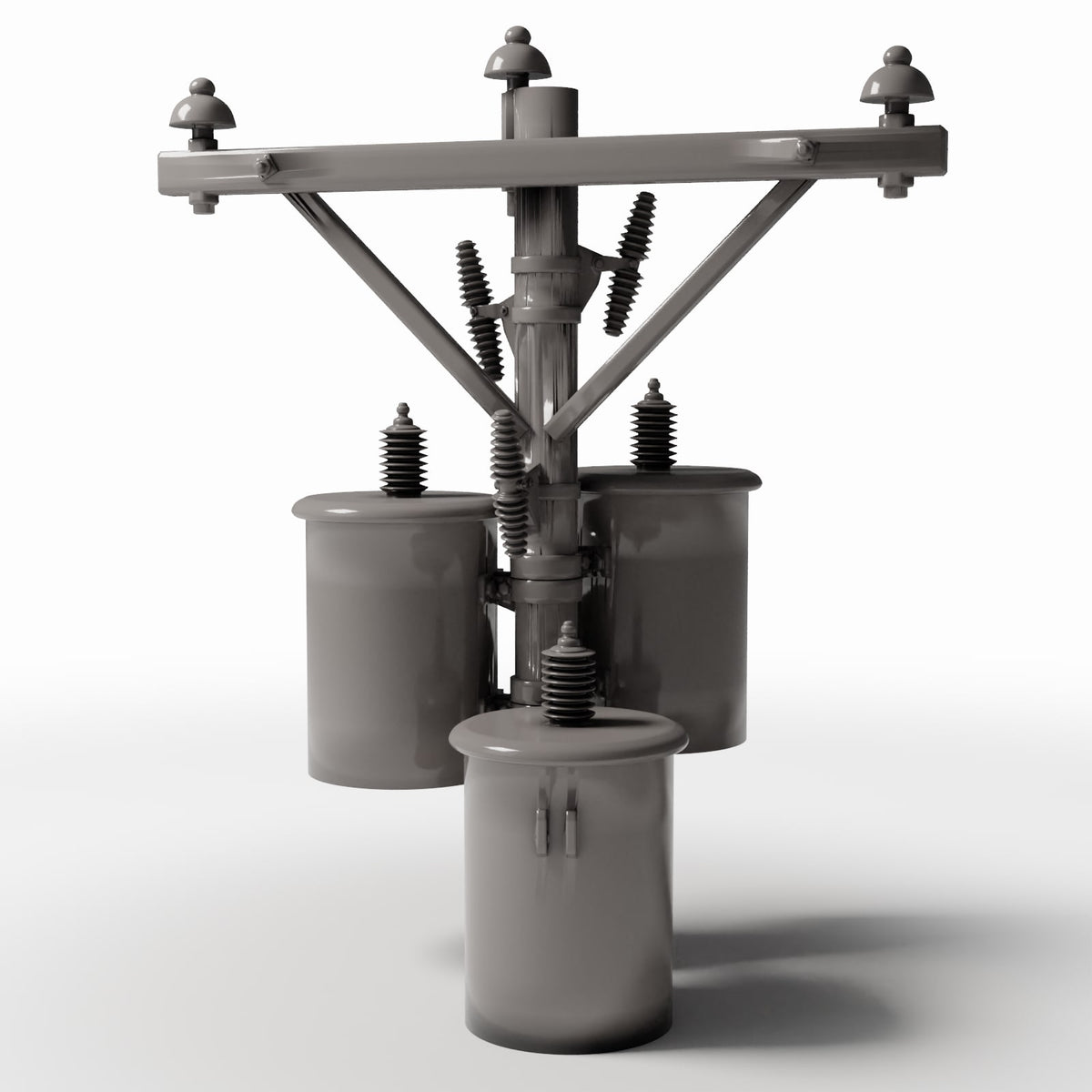 Foto de producto de diorama y modelismo 0: Infraestructura para dioramas: Poste eléctrico de hormigón con tres transformadores (Ref. 923D)