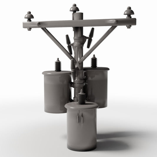 Foto de producto de diorama y modelismo 0: Infraestructura para dioramas: Poste eléctrico de hormigón con tres transformadores (Ref. 923D)