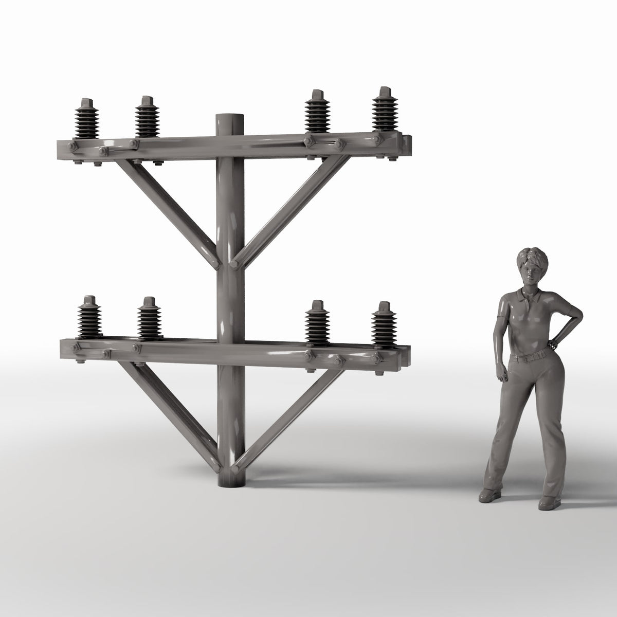 Foto de producto de diorama y modelismo 1: Infraestructura para dioramas: Poste eléctrico de hormigón con 8 aisladores (Ref. 924D)