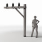 Foto de producto de diorama y modelismo 1: Infraestructura para dioramas: poste eléctrico con 3 aisladores (Ref. 933D)