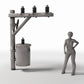 Foto de producto de diorama y modelismo 1: Infraestructura para dioramas: poste eléctrico de hormigón con transformador (Ref. 934D)