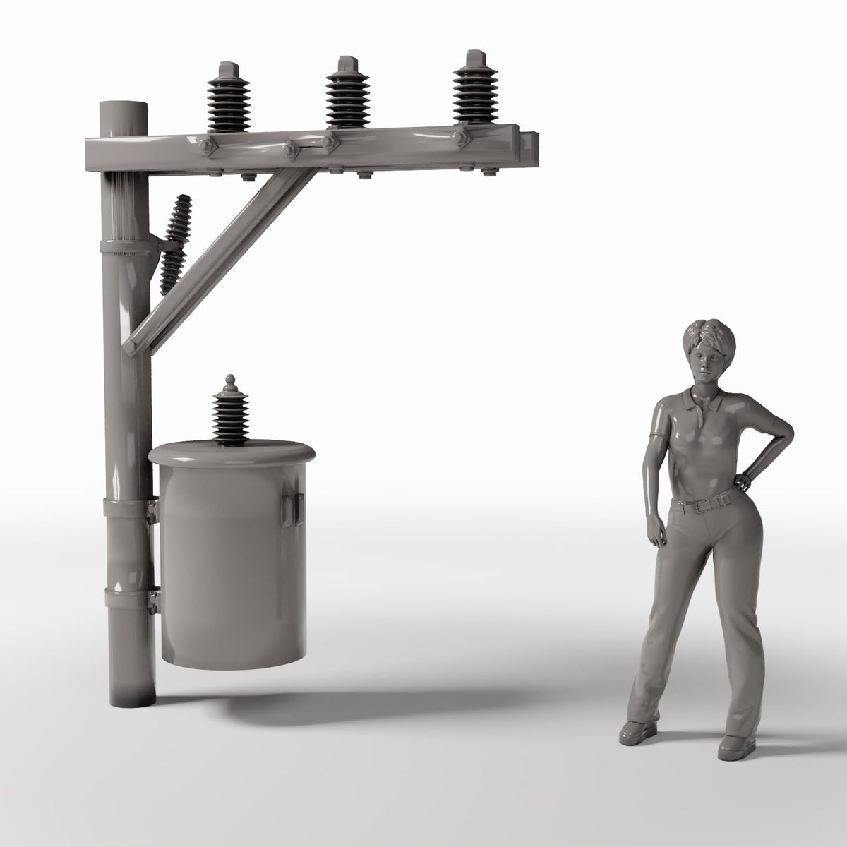Foto de producto de diorama y modelismo 1: Infraestructura para dioramas: poste eléctrico de hormigón con transformador (Ref. 934D)