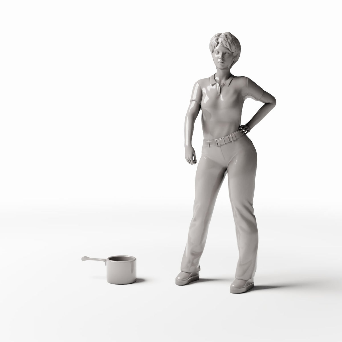 Diorama Modellbau Produktfoto 1: Diorama Küche: Aluminium-Kochtopf mit Griff (Ref. 945D)