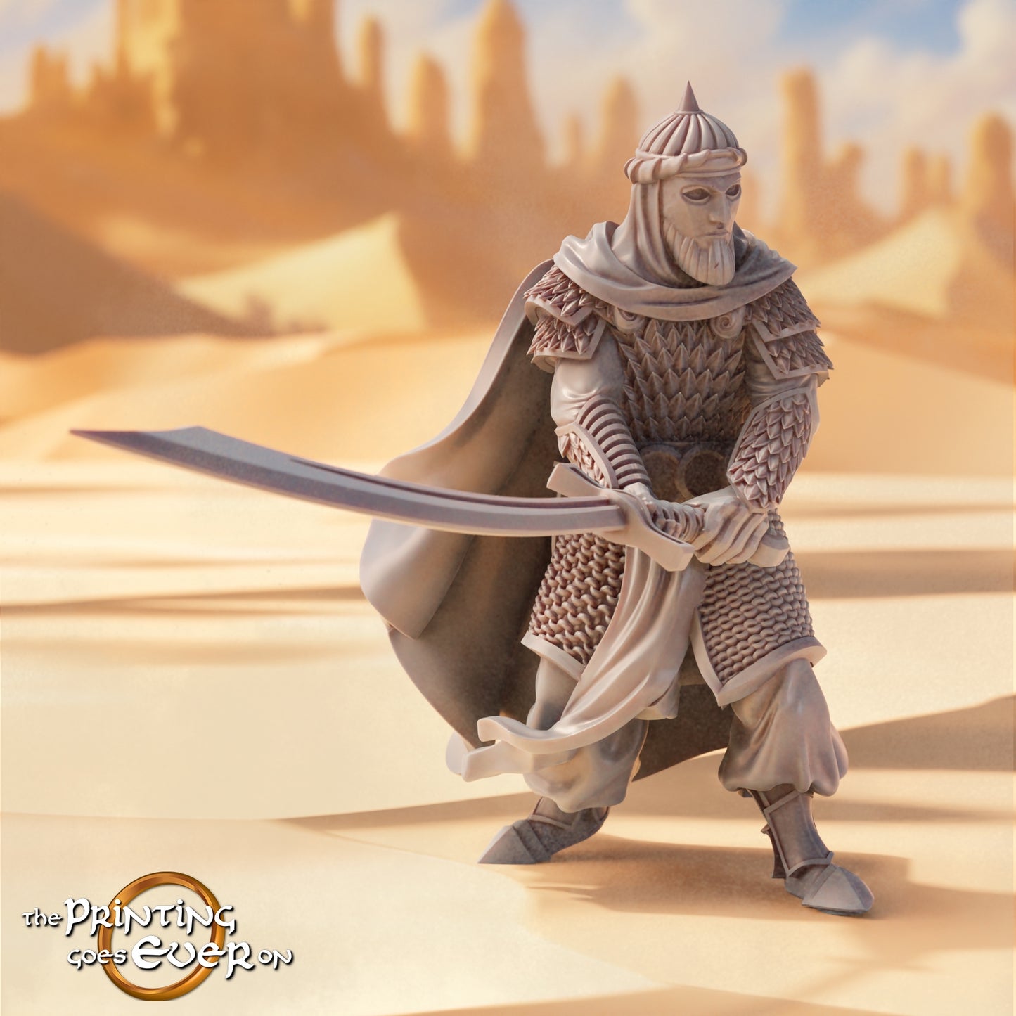 Foto del producto Tabletop 28mm The Printing Goes Ever On (TPGEO) 0: Líder del Este: Capitán y Consejero - Nómadas Orientales del Desierto