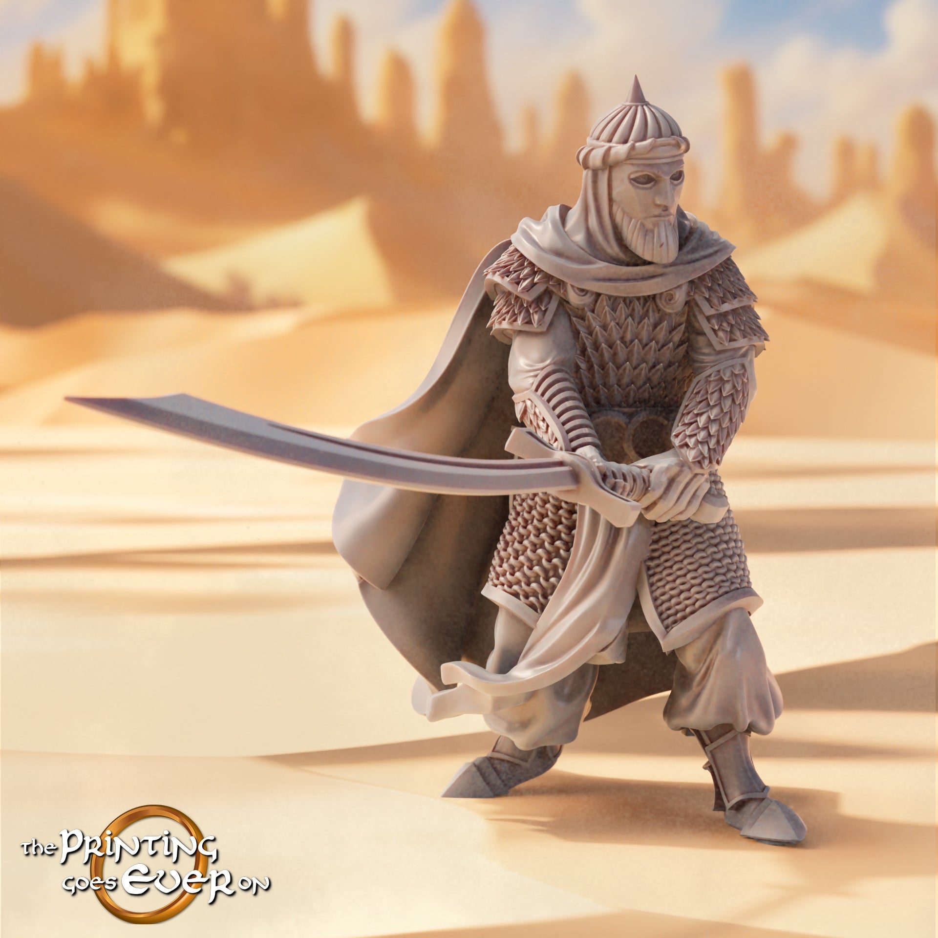 Foto del producto Tabletop 28mm The Printing Goes Ever On (TPGEO) 0: Líder del Este: Capitán y Consejero - Nómadas Orientales del Desierto