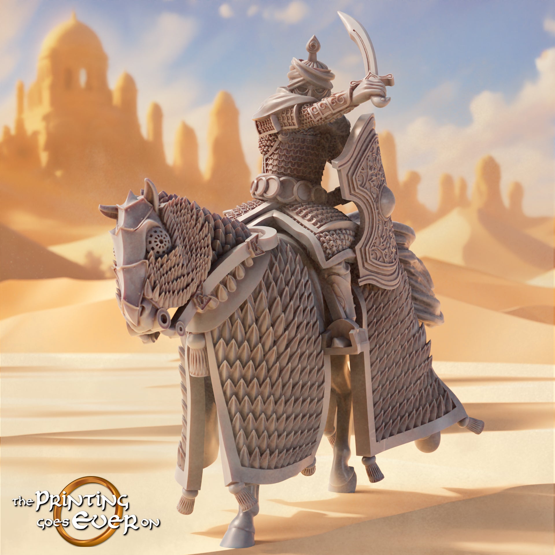 Foto del producto Tabletop 28mm The Printing Goes Ever On (TPGEO) 0: Jinete del Este: Capitán y seguidores a caballo - Nómadas orientales del desierto